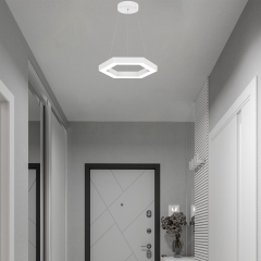 HEXAGON - Modern LED Avize Beyaz Kasa - 3000K - Sarı Işık