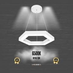 HEXAGON - Modern LED Avize Beyaz Kasa - 6500K - Beyaz Işık