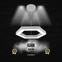 HEXAGON - Modern LED Avize Gri Kasa - 6500K - Beyaz Işık
