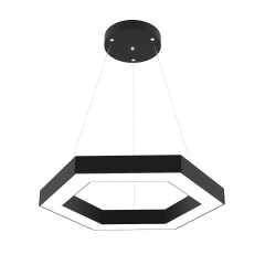 HEXAGON - Modern LED Avize Siyah Kasa - 4000K - Gün Işığı