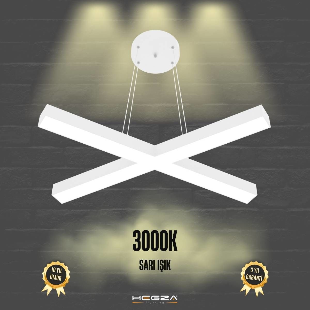 PAPILLON - Modern LED Avize Beyaz Kasa - 3000K - Sarı Işık