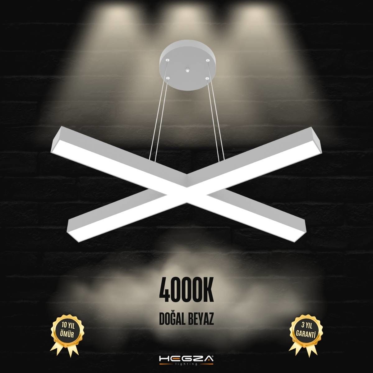 PAPILLON - Modern LED Avize Gri Kasa - 4000K - Gün Işığı