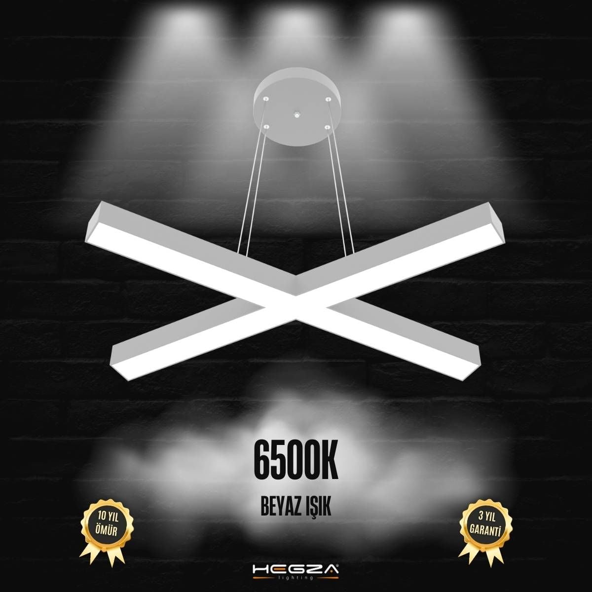 PAPILLON - Modern LED Avize Gri Kasa - 6500K - Beyaz Işık