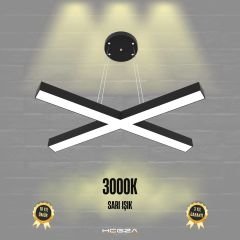 PAPILLON - Modern LED Avize Siyah Kasa - 3000K - Sarı Işık