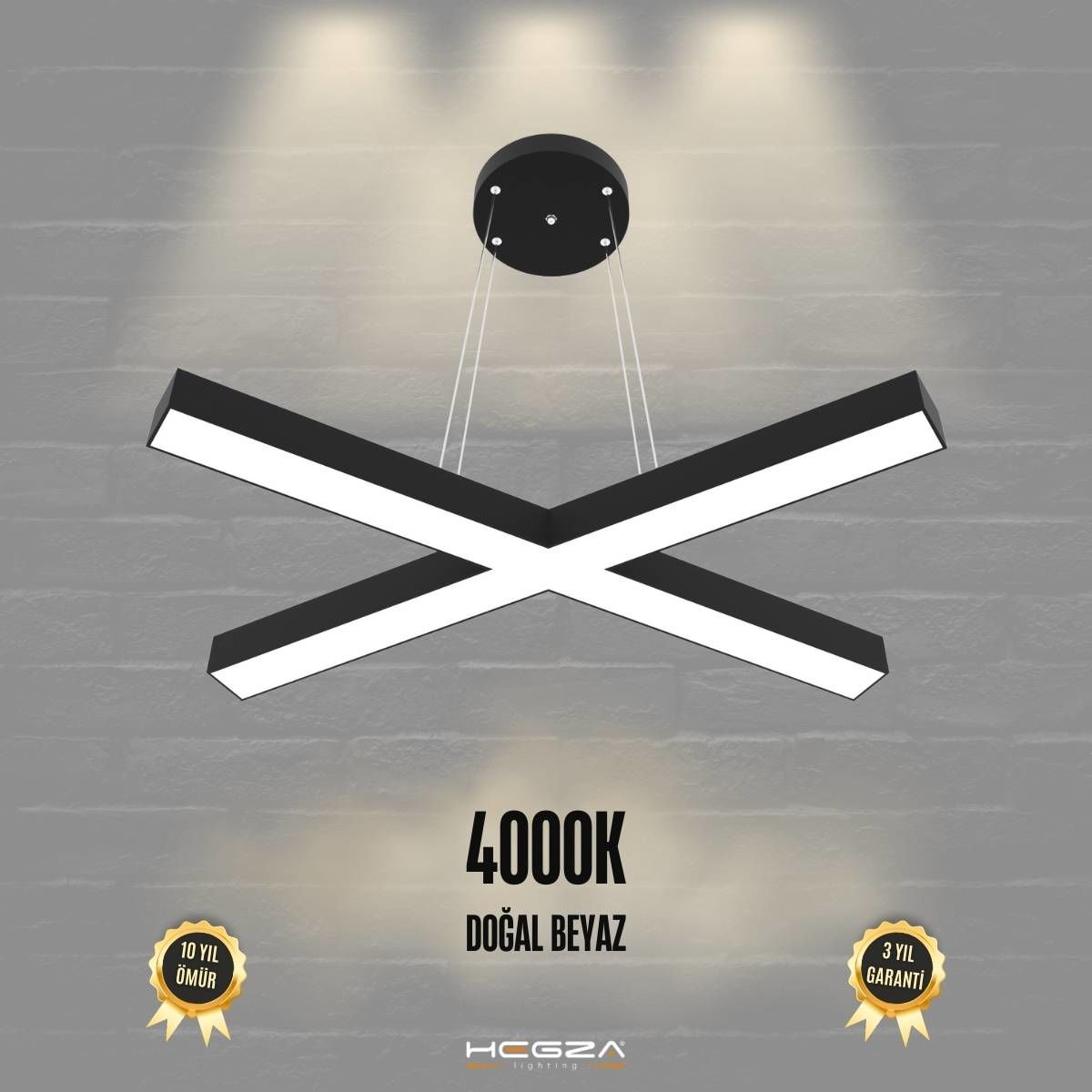 PAPILLON - Modern LED Avize Siyah Kasa - 4000K - Gün Işığı