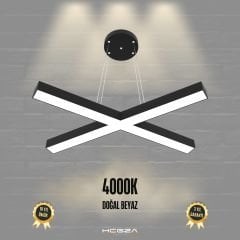 PAPILLON - Modern LED Avize Siyah Kasa - 4000K - Gün Işığı