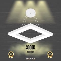 ROMBO - Modern LED Avize Beyaz Kasa - 3000K - Sarı Işık