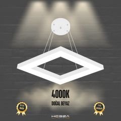 ROMBO - Modern LED Avize Beyaz Kasa - 4000K - Gün Işığı