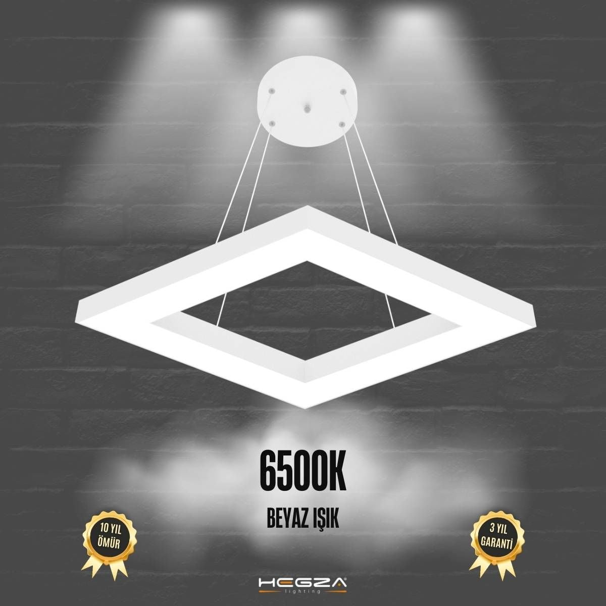 ROMBO - Modern LED Avize Beyaz Kasa - 6500K - Beyaz Işık