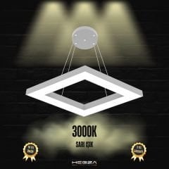 ROMBO - Modern LED Avize Gri Kasa - 3000K - Sarı Işık