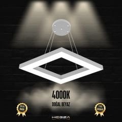 ROMBO - Modern LED Avize Gri Kasa - 4000K - Gün Işığı