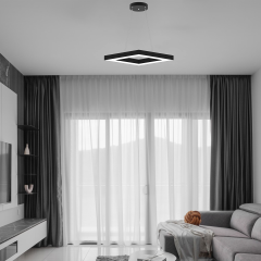ROMBO - Modern LED Avize Siyah Kasa - 3000K - Sarı Işık
