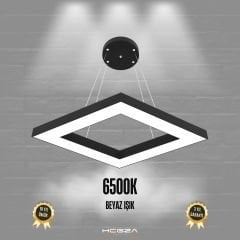 ROMBO - Modern LED Avize Siyah Kasa - 6500K - Beyaz Işık