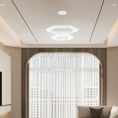 HEXAGON PIRAMIT - Modern LED Avize Gri Kasa - 6500K - Beyaz Işık