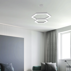 HEXAGON PIRAMIT - Modern LED Avize Gri Kasa - 6500K - Beyaz Işık
