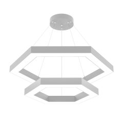 HEXAGON PIRAMIT - Modern LED Avize Gri Kasa - 6500K - Beyaz Işık