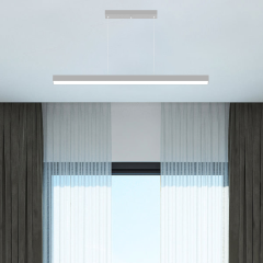 LINEER - Modern LED Avize 100 cm - Gri Kasa - 3000K - Sarı Işık