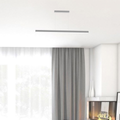 LINEER - Modern LED Avize 120 cm - Gri Kasa - 3000K - Sarı Işık