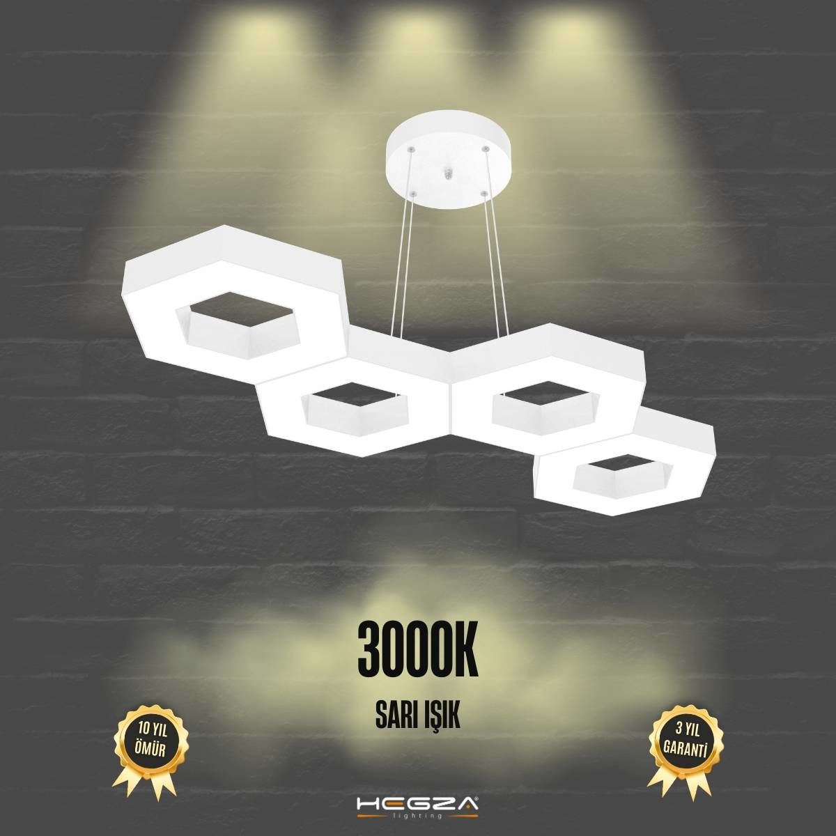 CATENA - Modern LED Avize Beyaz Kasa - 3000K - Sarı Işık