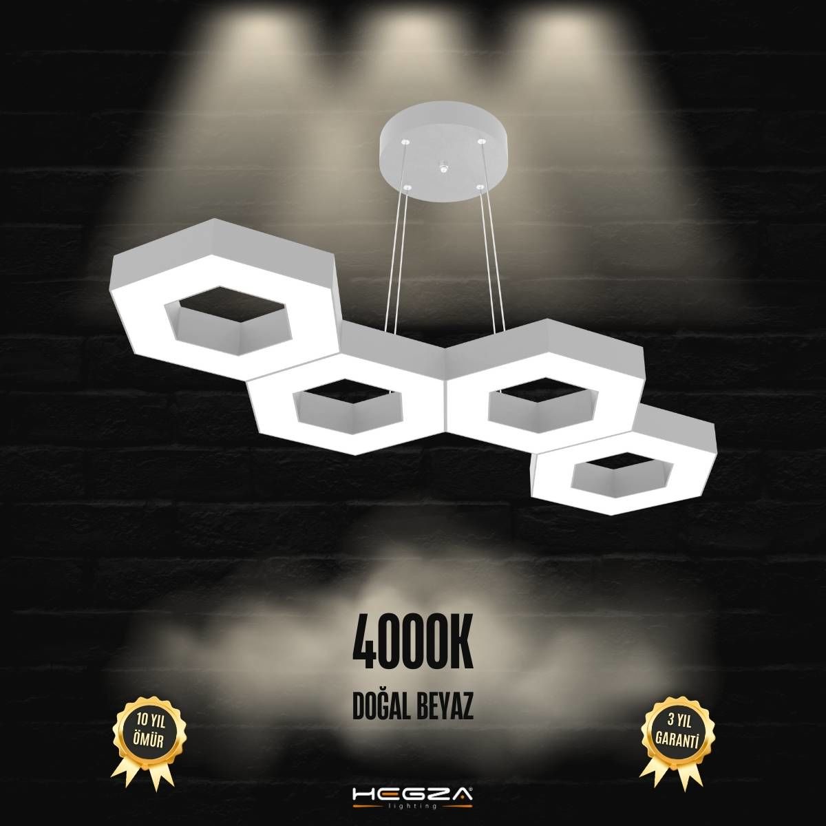 CATENA - Modern LED Avize Gri Kasa - 4000K - Gün Işığı