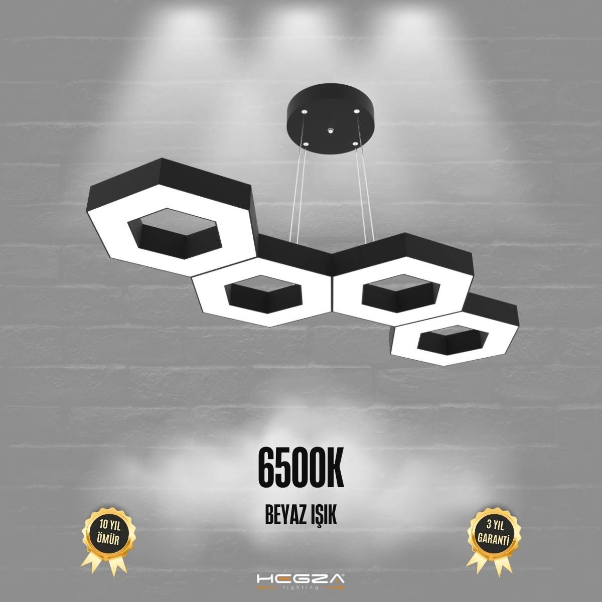 CATENA - Modern LED Avize Siyah Kasa - 6500K - Beyaz Işık