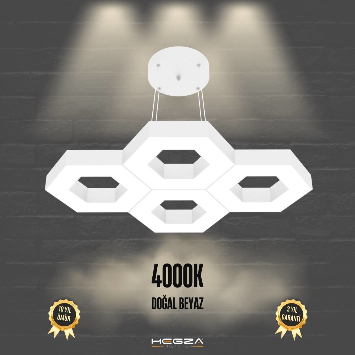 STELLA - Modern LED Avize Beyaz Kasa - 4000K - Gün Işığı