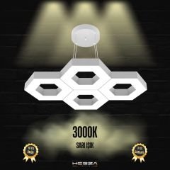 STELLA - Modern LED Avize Gri Kasa - 3000K - Sarı Işık