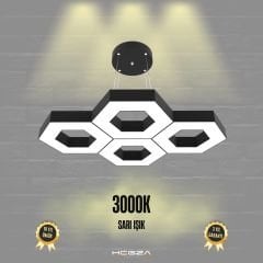 STELLA - Modern LED Avize Siyah Kasa - 3000K - Sarı Işık