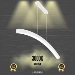 LUNA - Modern LED Avize Beyaz Kasa - 3000K - Sarı Işık