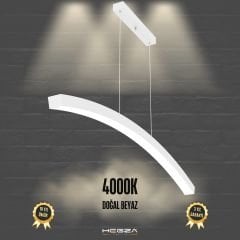LUNA - Modern LED Avize Beyaz Kasa - 4000K - Gün Işığı