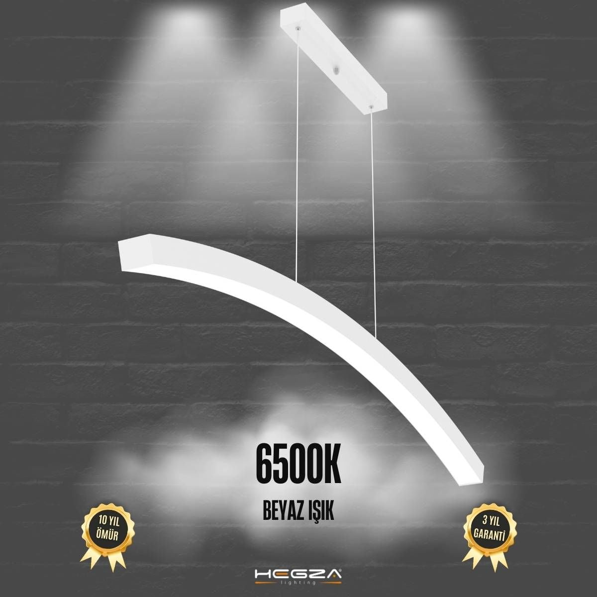 LUNA - Modern LED Avize Beyaz Kasa - 6500K - Beyaz Işık