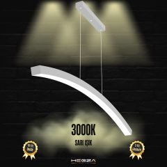 LUNA - Modern LED Avize Gri Kasa - 3000K - Sarı Işık