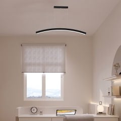 LUNA - Modern LED Avize Siyah Kasa - 4000K - Gün Işığı