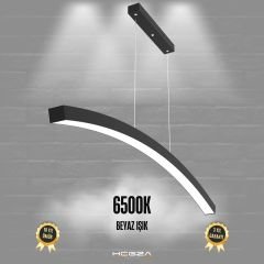 LUNA - Modern LED Avize Siyah Kasa - 6500K - Beyaz Işık