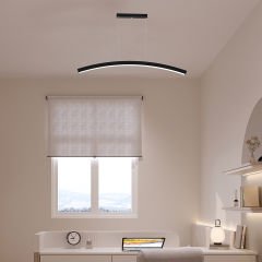 LUNA - Modern LED Avize Siyah Kasa - 6500K - Beyaz Işık