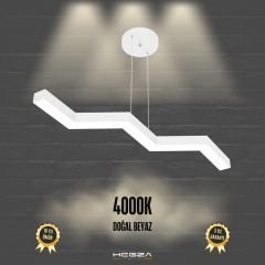 SEGA - Modern LED Avize Beyaz Kasa - 4000K - Gün Işığı