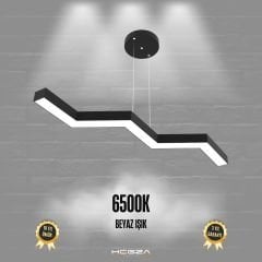 SEGA - Modern LED Avize Siyah Kasa - 6500K - Beyaz Işık