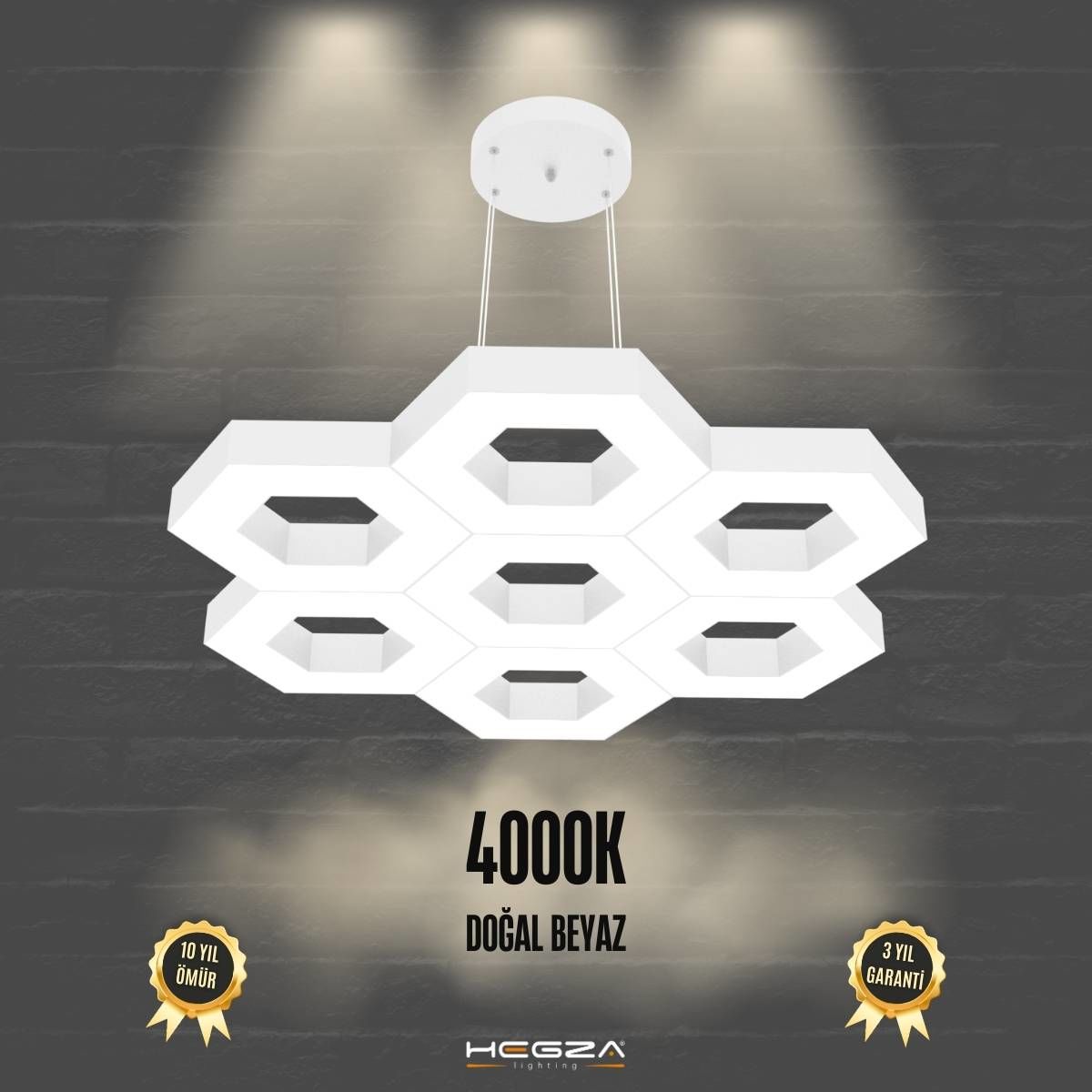 MIELE - Modern LED Avize Beyaz Kasa - 4000K - Gün Işığı