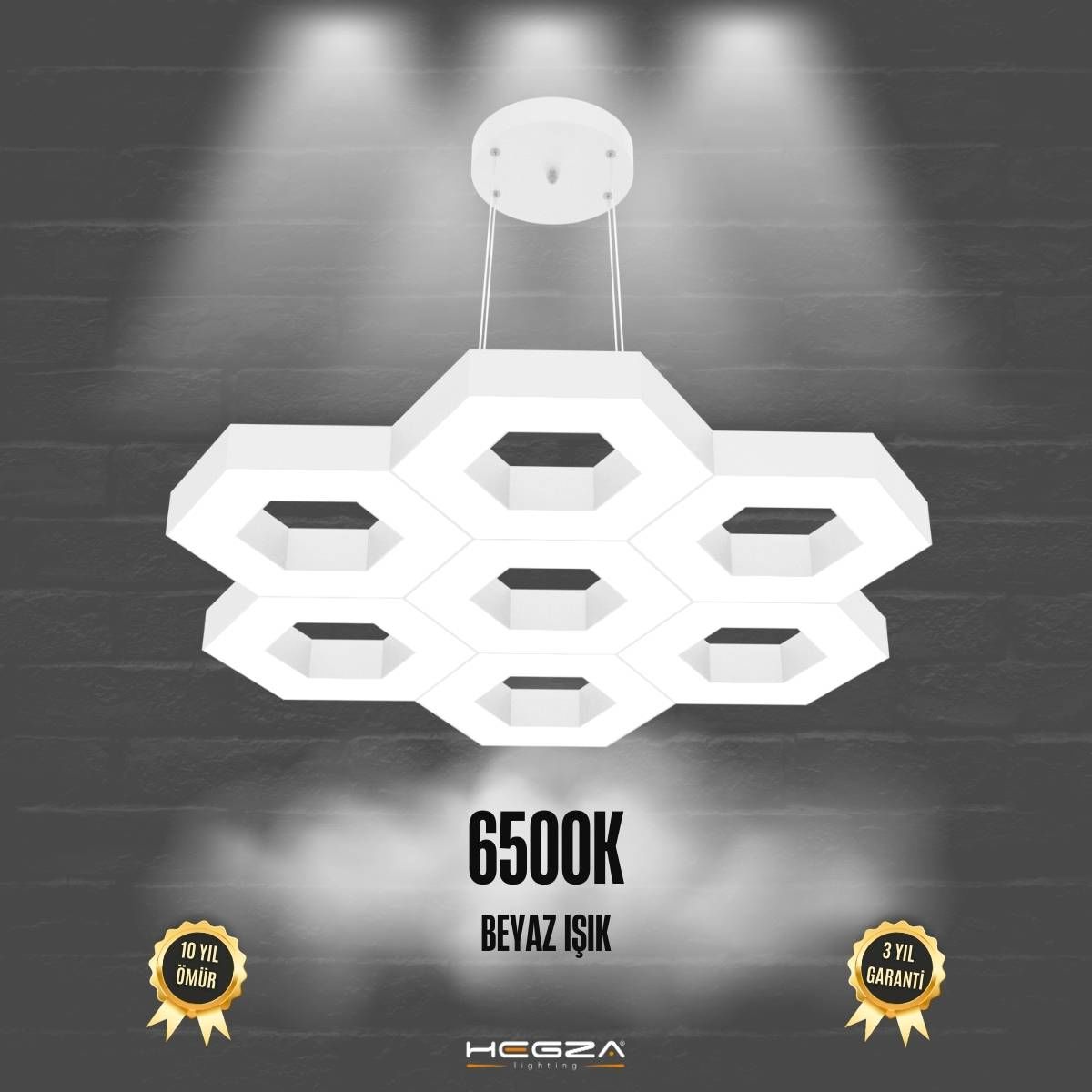 MIELE - Modern LED Avize Beyaz Kasa - 6500K - Beyaz Işık