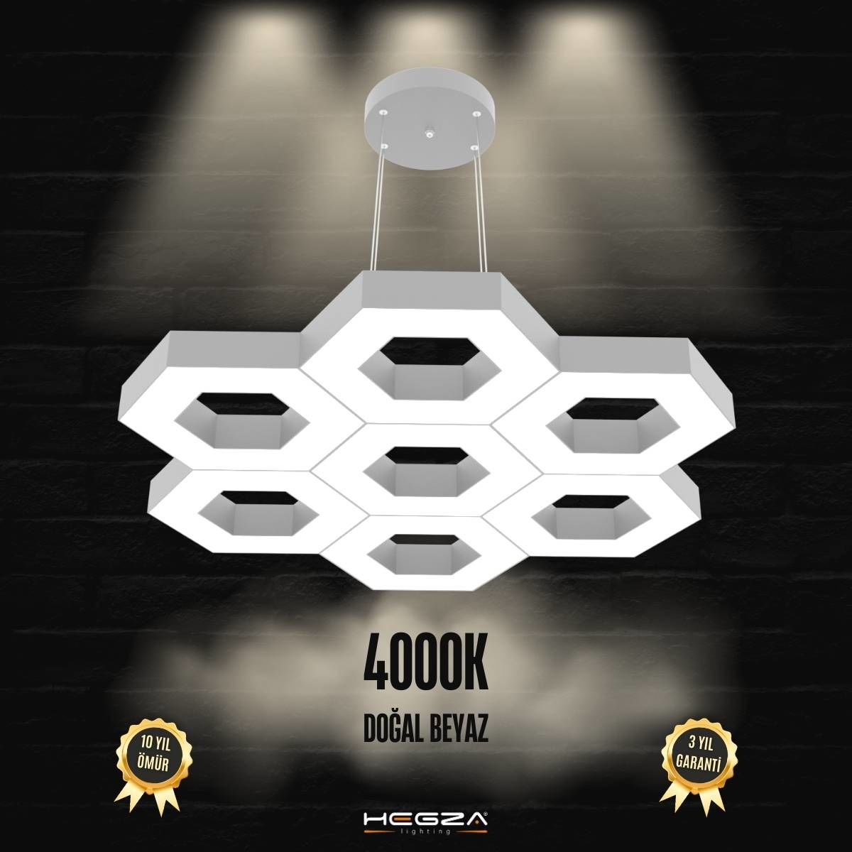 MIELE - Modern LED Avize Gri Kasa - 4000K - Gün Işığı