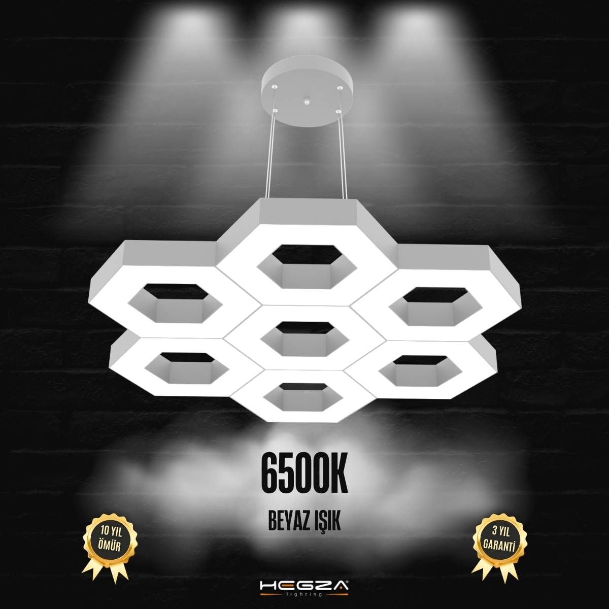 MIELE - Modern LED Avize Gri Kasa - 6500K - Beyaz Işık