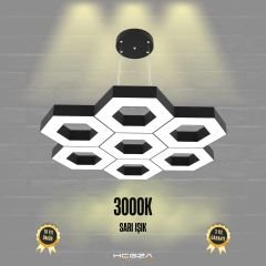 MIELE - Modern LED Avize Siyah Kasa - 3000K - Sarı Işık