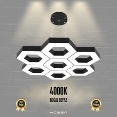 MIELE - Modern LED Avize Siyah Kasa - 4000K - Gün Işığı