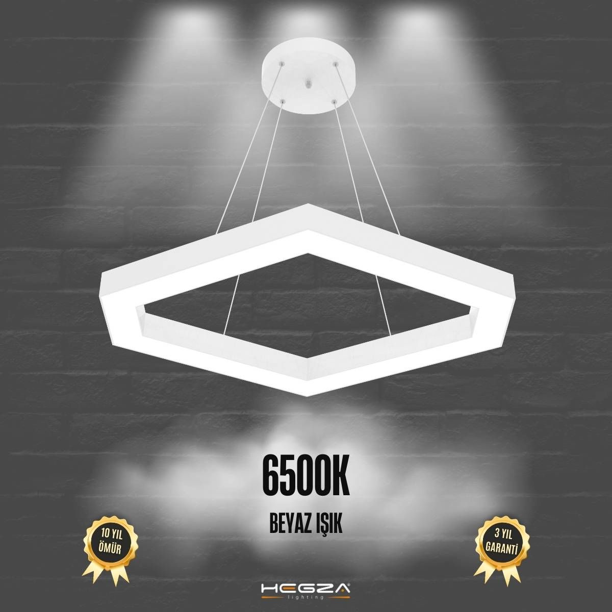 COMETA - Modern LED Avize Beyaz Kasa - 6500K - Beyaz Işık