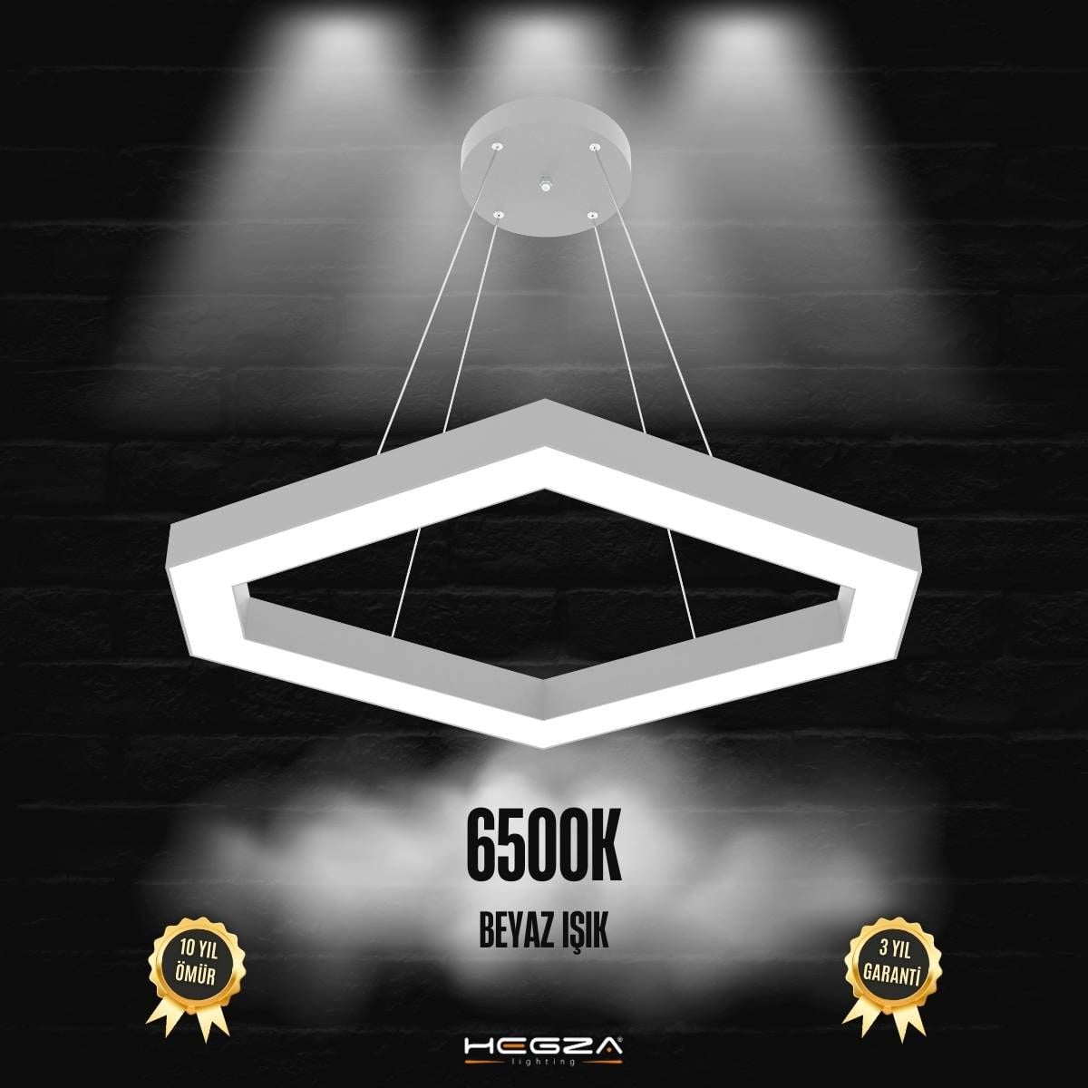 COMETA - Modern LED Avize Gri Kasa - 6500K - Beyaz Işık