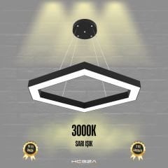 COMETA - Modern LED Avize Siyah Kasa - 3000K - Sarı Işık