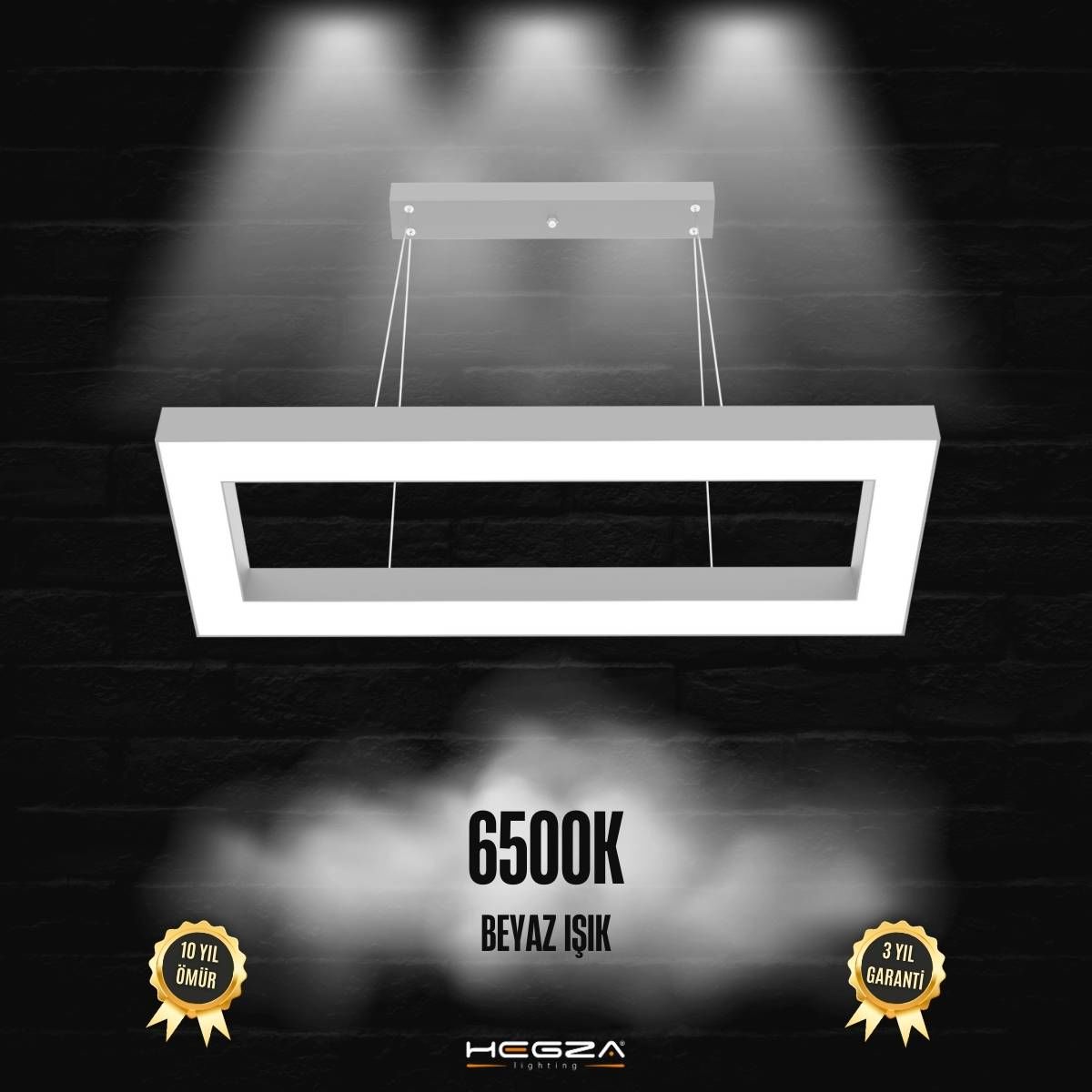 MESITA - Modern LED Avize Gri Kasa - 6500K - Beyaz Işık