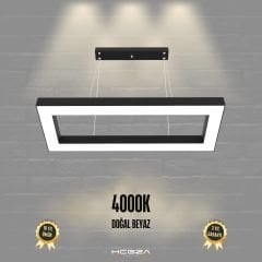 MESITA - Modern LED Avize Siyah Kasa - 4000K - Gün Işığı