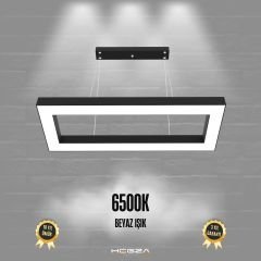MESITA - Modern LED Avize Siyah Kasa - 6500K - Beyaz Işık