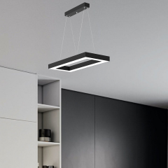 MESITA - Modern LED Avize Siyah Kasa - 6500K - Beyaz Işık